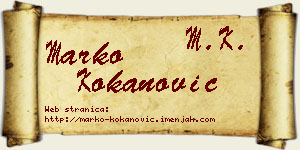 Marko Kokanović vizit kartica